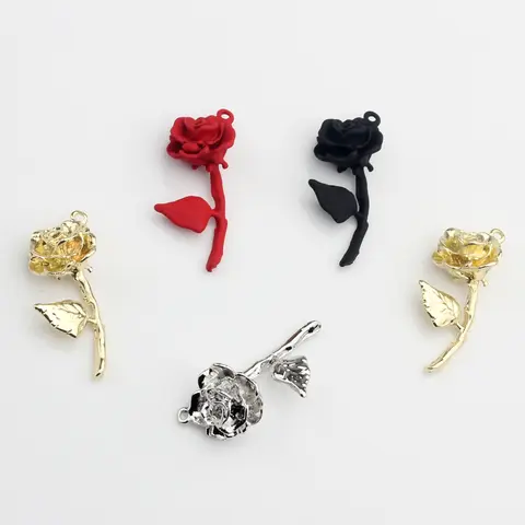 जिंक मिश्र धातु धातु रंग स्प्रे पेंट गुलाब फूल आकर्षण लटकन 6 पीसी / बहुत DIY फैशन बालियां आभूषण बनाने सहायक उपकरण के लिए 10 best sales गुलाब के आकर्षण - №2