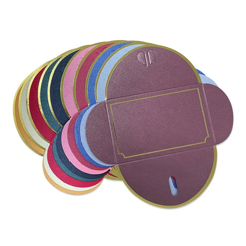 50 Stuks Gift Card Enveloppen Met Liefde Gesp Enveloppen Met Gouden Rand, Envelop Voor Notitie Kaarten, Bruiloft