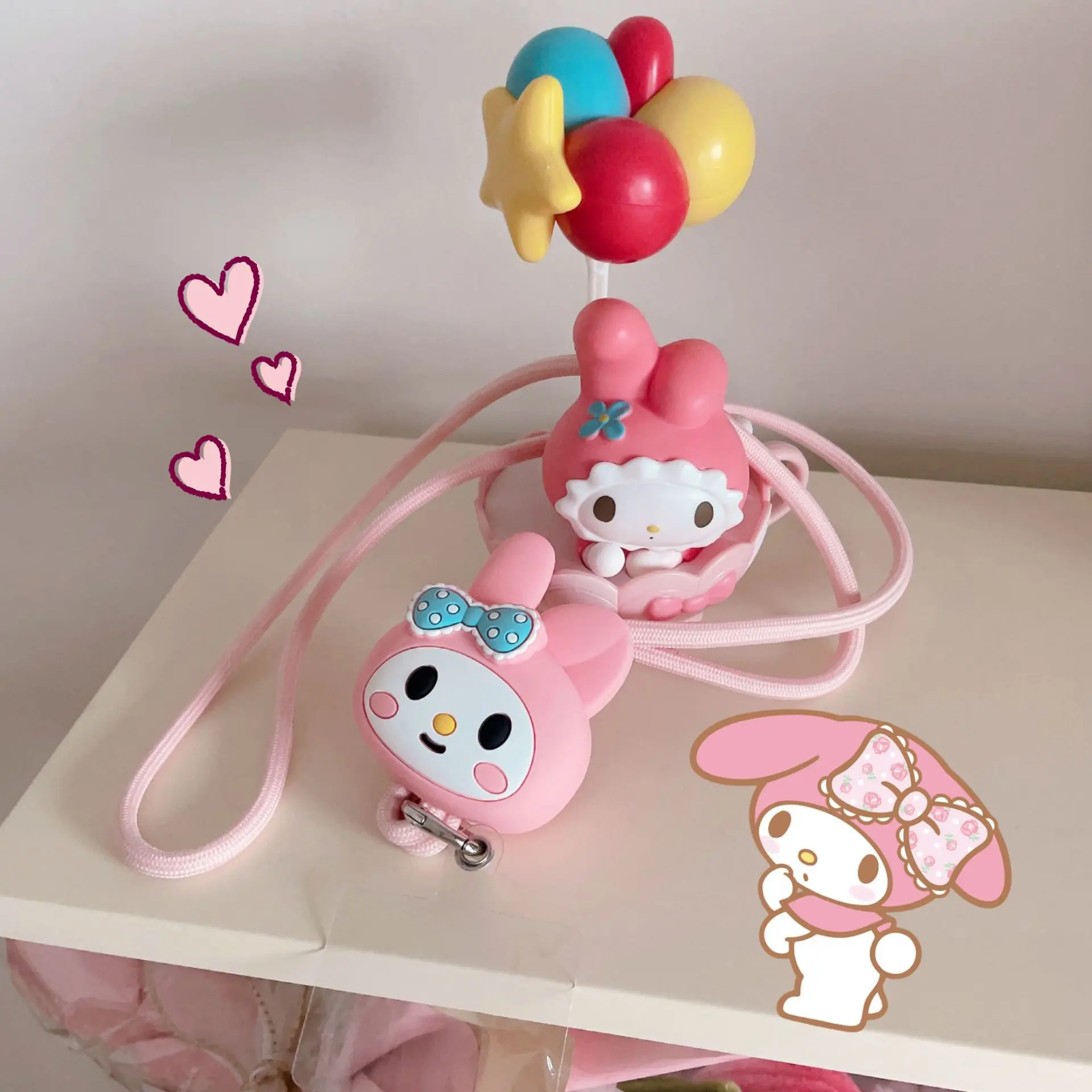 Sanrio Hello Kitty My Melody Cinnamoroll 3D Silicone Doll Phone Hanging Rope Cute Cartoon ID Card Cover Hanging Neck Long Rope