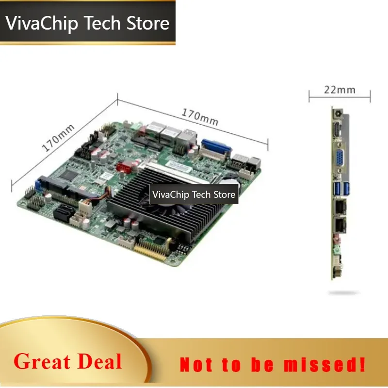 VivaChip Techi3-7100u Mini-ITX Motherboard 7th Core Intel CPU IPC SBC Embedded Ultra-thin Mainboard With 2COM LAN DC12V DDR3L 6U