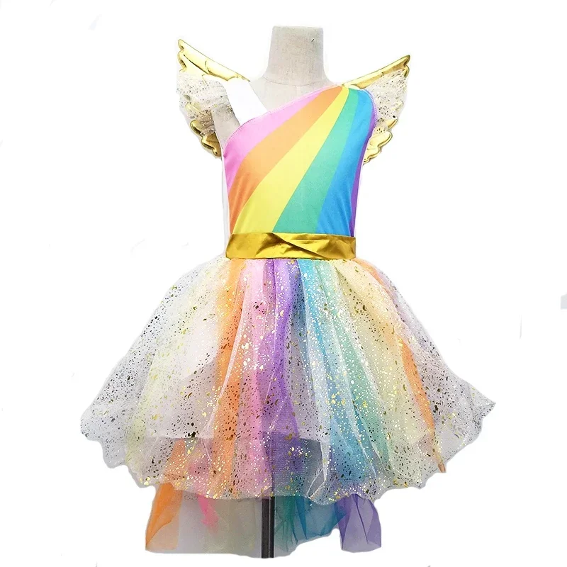Prinses Meisjes Verjaardagsfeestje Tutu Jurk Kinderen Kerst Eenhoorn Kostuum Regenboog Baljurk Cartoon MN3