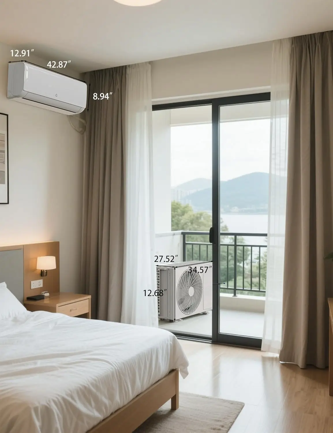 24,000 BTU Ductless Mini Split Air Conditioner & Heater, 19 SEER2, 208-230V, Up to 1,500 Sq.ft, WiFi Smart Control,, Custom