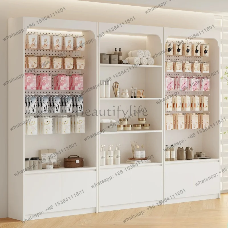 LJY Italian Minimalist Cosmetic Display Cabinet Nordic High-end Beauty Salon Multi-layer Storage Shelf Office Furniture Mueble F