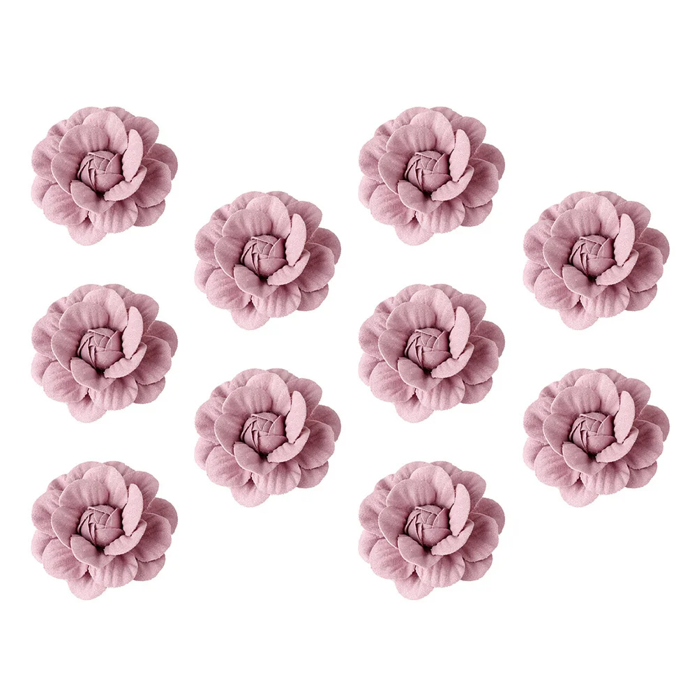 

10Pcs Camellia Flower DIY Decoration Headwear Hair Accessories Floral Clothing Accessories Clothes Repair Embellishments