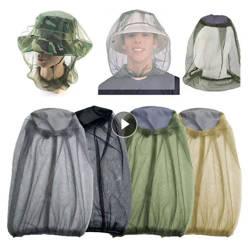 Mosquito Hat Net Face Head Protector Outdoor Fishing Cap Anti Mosquito Insect Hat Bug Mesh Head Net Insect Gnat Head Cover