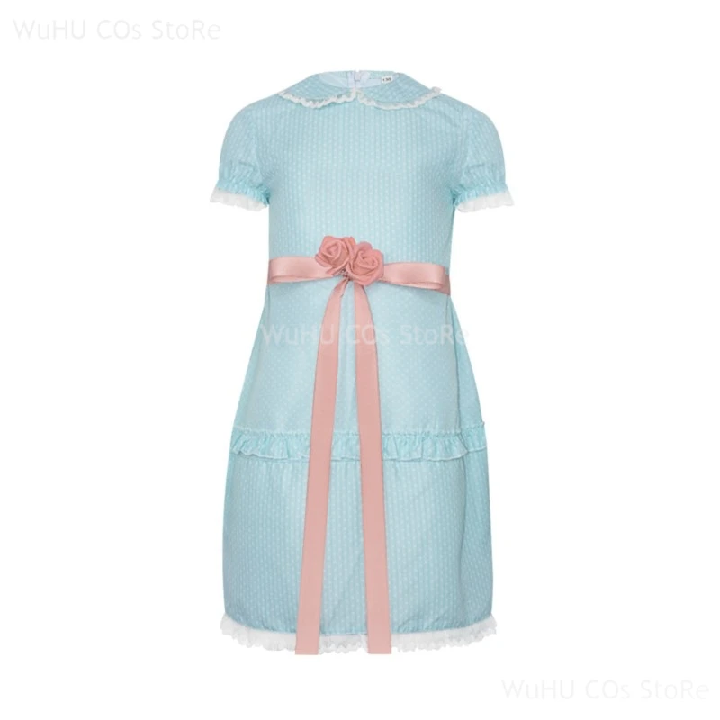 Movie The Cos Shining Lisa Louise Burns Grady Twins Dress Blue Halloween Puff Sleeve Lolita Outfits Dress Skirts Bow Girl Woman