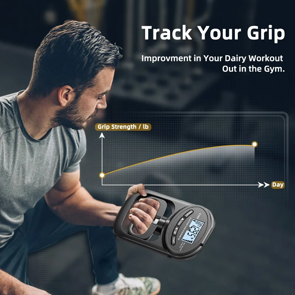 القبضات قوة 265 رطل الرقمية اليد دينامومتر المدرب الإلكترونية تستر متر قياس شاشة USB LCD الرياضة المنزل المدرسة