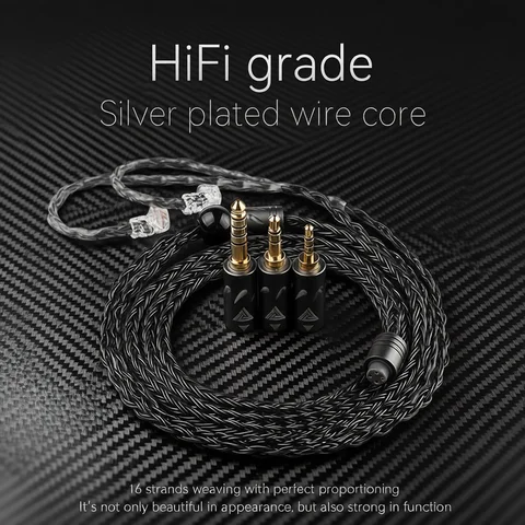 16 core 352 Cores  Earphones Headphone upgrade  Audio cable 3in1 Silver Plated MMCX QDC KZ C for QKZ HBB ZXT AS16 PRO ZSN PRO X