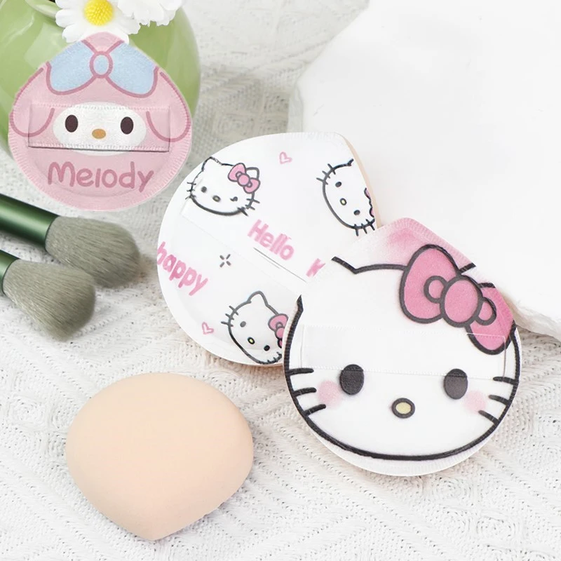 Kawaii Hello Kitty Luchtkussen Poeder Puff Schattige Sanrio Anime Grote Waterdruppel Droog Nat Dual Use Y 2K Jonge Vrouwen Schoonheid Make-Up Tools