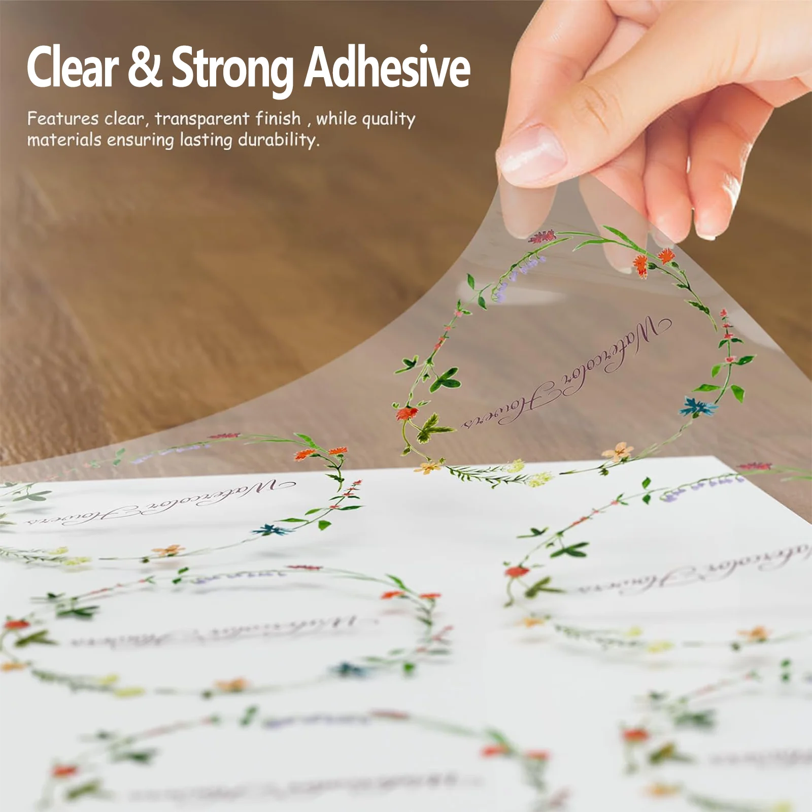 HUSPER 20 Sheets Clear Vinyl Sticker Paper  - A4 (8.3×11.7 inch) Non-Waterproof Label Paper, Clear Inkjet Printing Sticker Paper