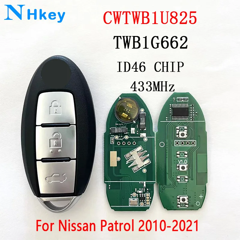 

NHkey Smart Remote Car Key 433Mhz Original ID46 Chip for Nissan Micra Juke Sentra Patrol Note Navara Tiida NV200 TWB1G662 CWTWB1