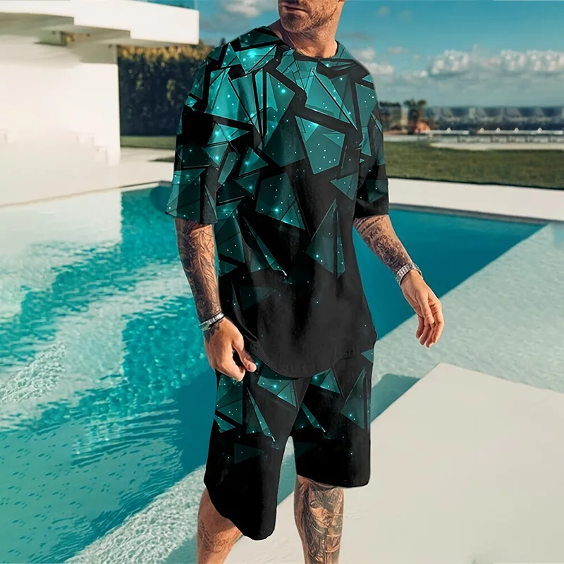 2024 New Men\'s Sportswear Fashion Summer Casual Breathable Refreshing Suit Printed 3D Plaid Oversized Men\'s Loose Casual Jacket