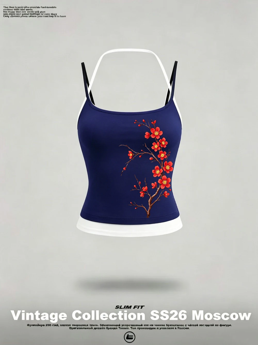 Tanktops mit Kirschblütenmuster, Sommer-Damen-Camisole, weich, schmal geschnitten, zweiteiliger Look, ärmellos, sexy, dünne Damenweste. – Detail 15