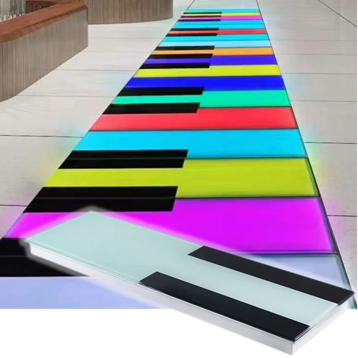 

Piano Key Keyboard Hexagon Disco Dj Event Dance Floor Light Customize Dmx Interactive Night Club Dance Floor Light Waterproof