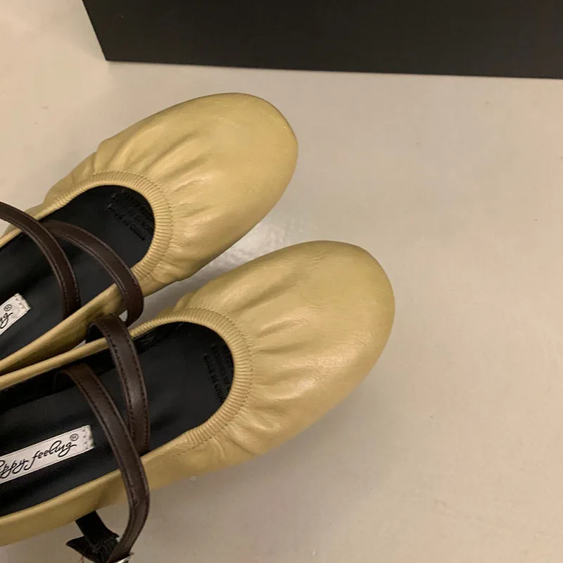Modische Schnallenriemen-Damen-Mary-Jane-Schuhe, Lolita-Schuhe, Weiche Elegante Damen-Flats mit Runder Zehenpartie, Neue Damenschuhe – Detail 13