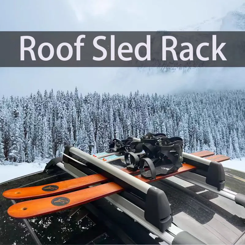 Car Ski Rack Aluminum Alloy Roof Rack Scalable Type Soft Rubber Material Car Travel Rack Frame Outdoor Sports Accessories