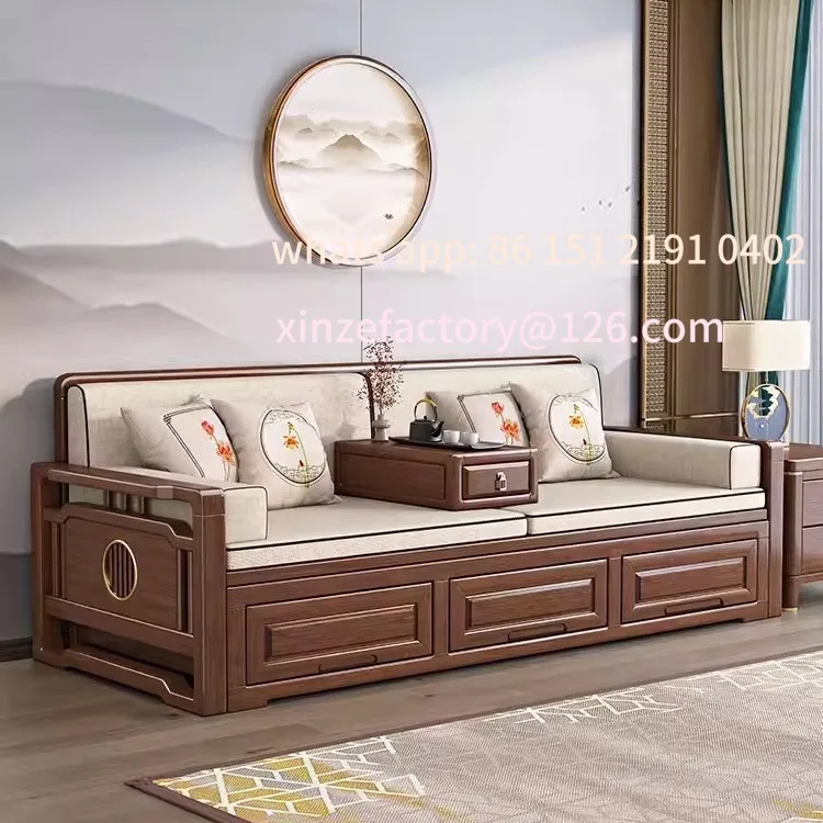 

Customizable New Chinese Solid Wood Arhat Bed