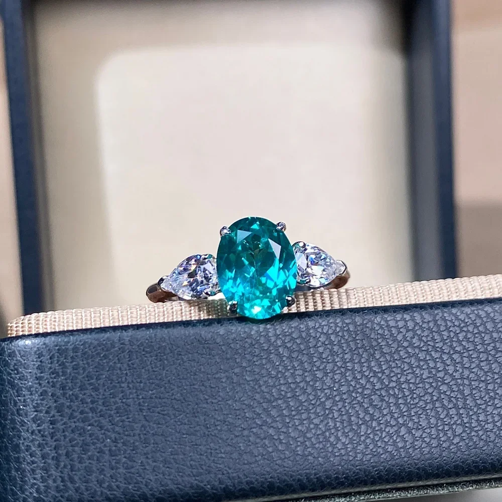 PT950 Platinum Grown Paraiba Tourmaline Ring