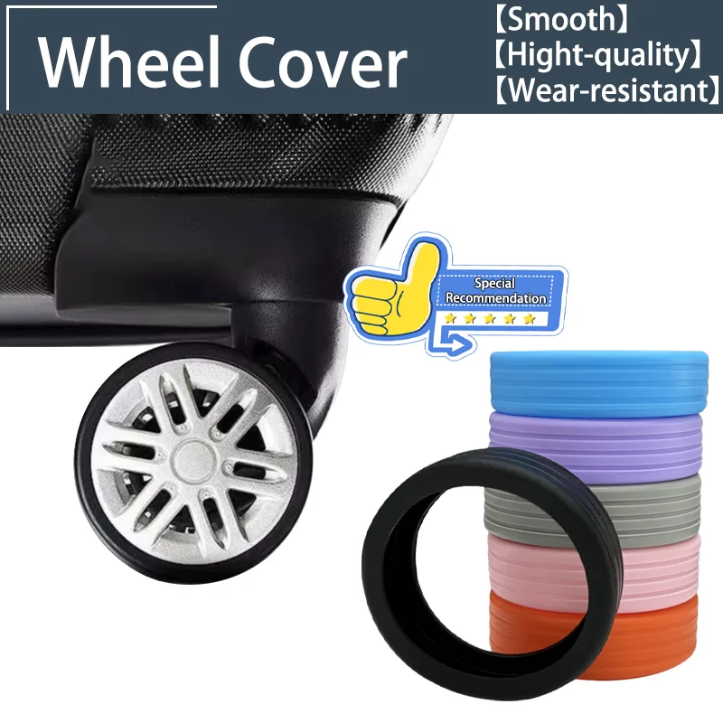 

8PCS/Set Wheel Cover Rubber Sleeve Luggage Wheel Protective Cover Trolley Parts for Suitcase Luggage Accessories Multicolor