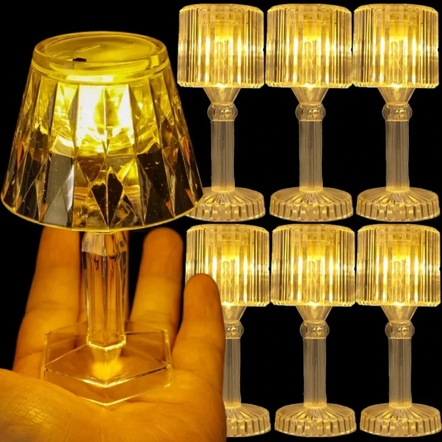 Veilleuses LED portables en cristal acrylique, décoration de chambre à coucher, veilleuse, cadeau de mariage, décor de festival de Noël, nouveau