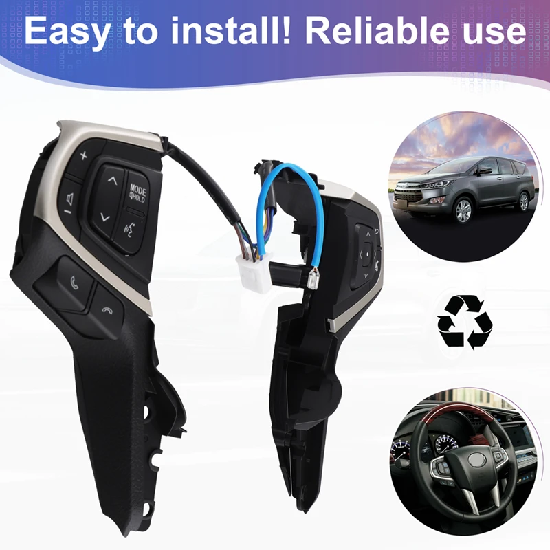 

Unusual Car Multi-Function Steering Wheel Cruise Control Buttons Switch For Toyota Innova 2015-2019 842500K080