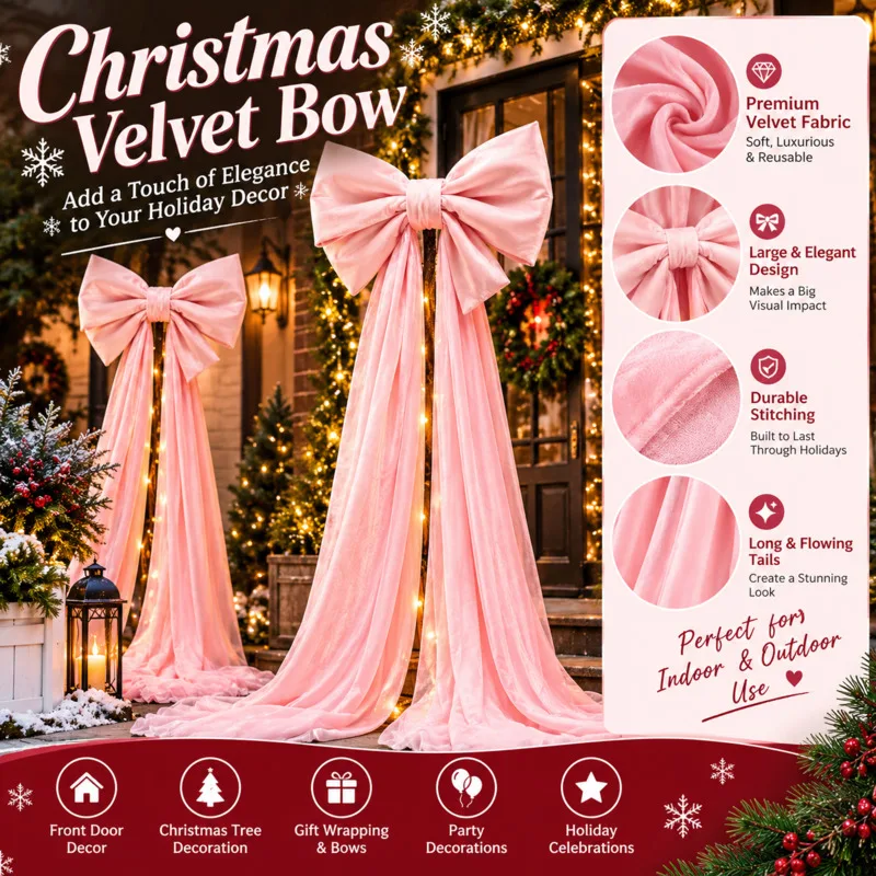 Bow Wedding Giant Velvet With Long Tail Artificial Silk Ribbon, Decoration Party Birthday Backdrop, Home Room Wall Decor Gift