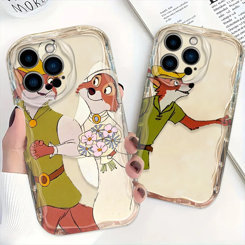 Disney Robin Hood Cover For Apple iPhone 15 14 13 12 11 Pro X XR XS Max Plus 8 7 Plus SE Wave Oil Phone Case