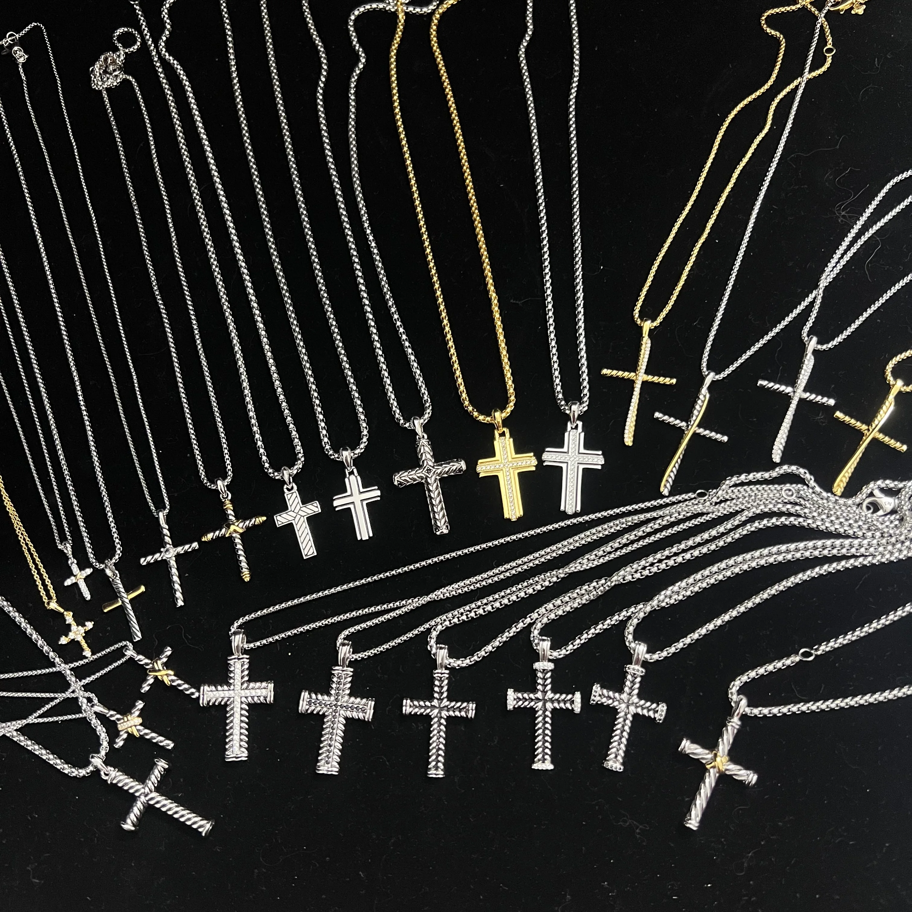 

S925 Sterling Silver 2025 New Cross Necklace, Unisex Fashionable Trendy Retro Classic Hip Hop Luxury Jewelry Party Gift