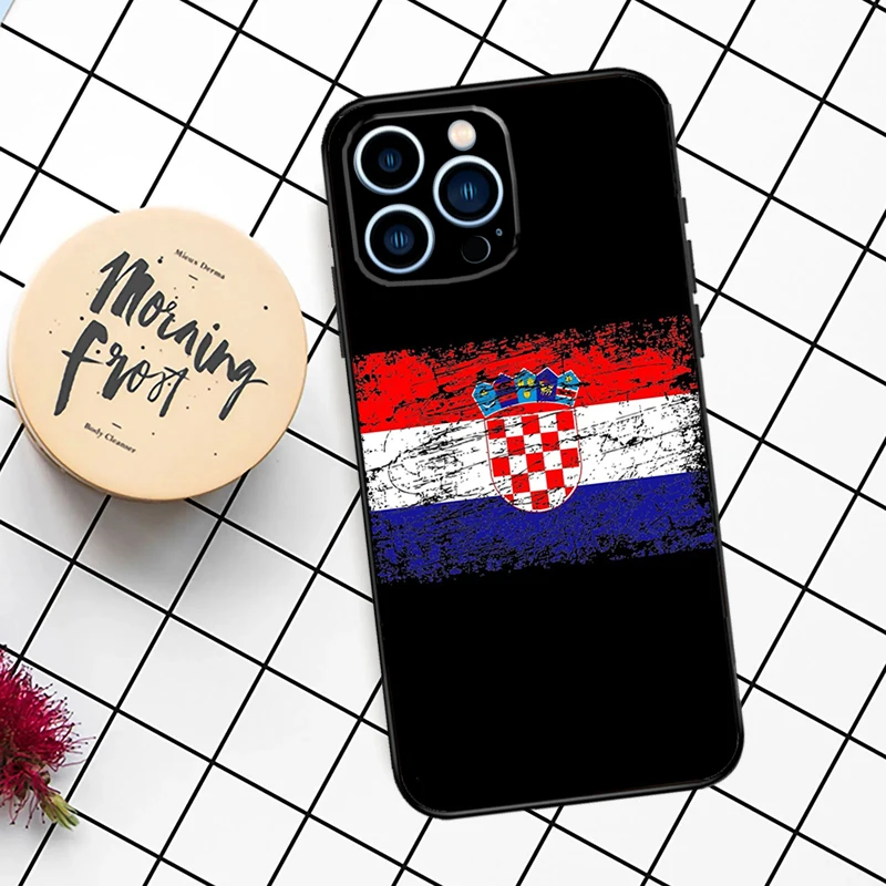 Croatia Flag Coat of Arms Case For iPhone 11 12 13 14 16 15 Pro Max 7 8 Plus 12 13 Mini XS MAX X XR Cover Coque