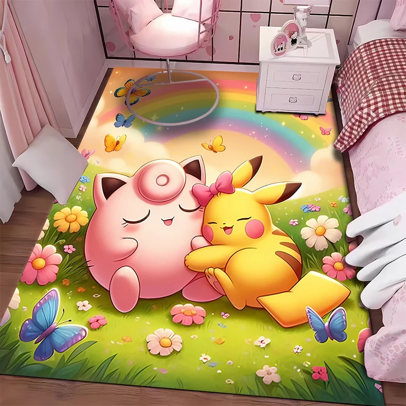 Pokemon Jigglypuff Carpet for Living Room Game Rugs Soft Floor Cartoon Rugs Bathroom Rug Mat Yoga Mat Home Decor Floor Mats