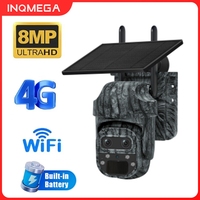 2025 INQMEGA Camouflage 12x Zoom Solar PTZ WIFI/4G Camera 6MP Dual lens Outdoor 5W Solar Panel Built-in 7800mAh Battery