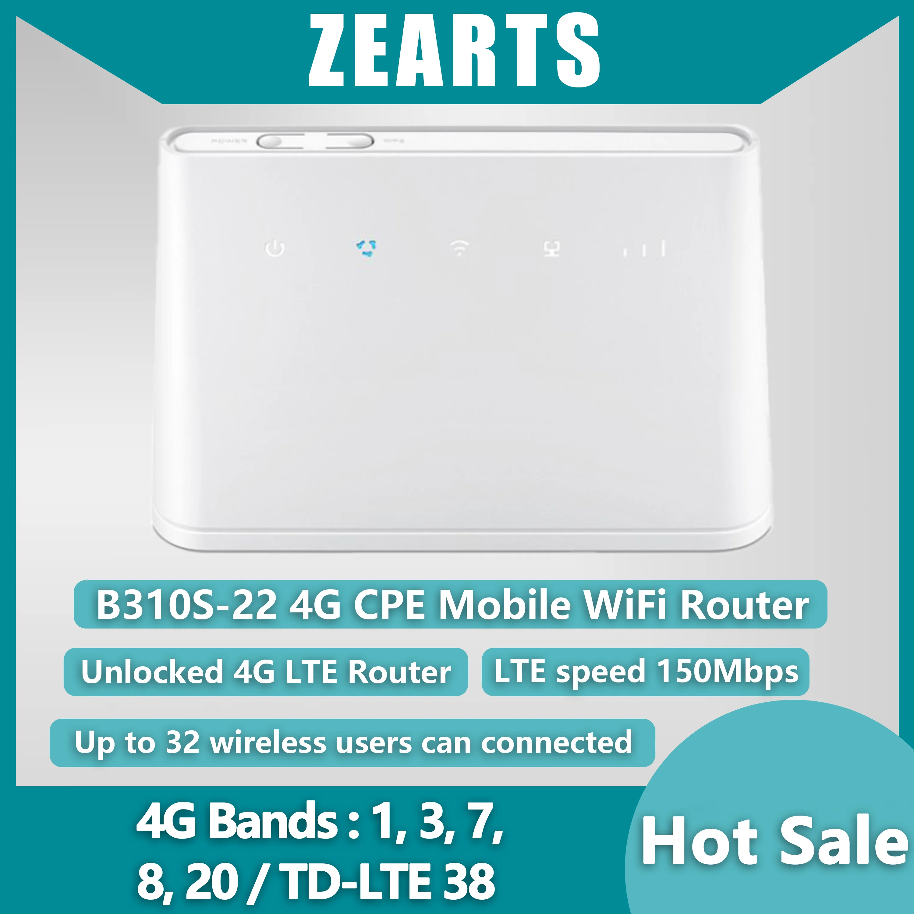 HW B310s-22 4G راوتر واي فاي لاسلكي بوابة عالية السرعة 150 ميجابت في الثانية - جهاز الشبكات اللاسلكية