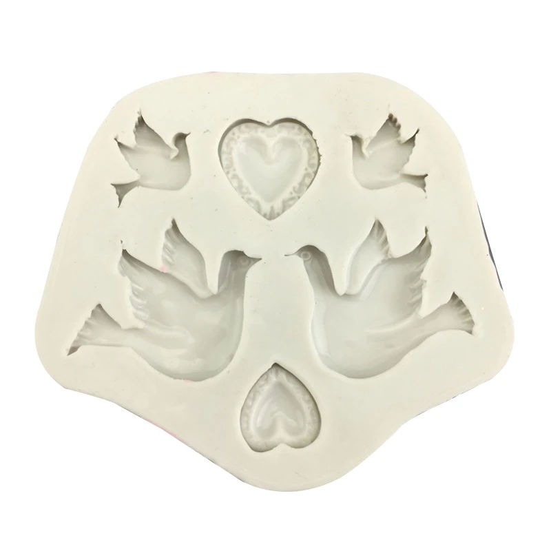 Peace for Dove & Heart Shaped Silicone Chocolate Moulds Fondant Mould Cake Gadgets Baking Accessories for Kitchen DIY Ba