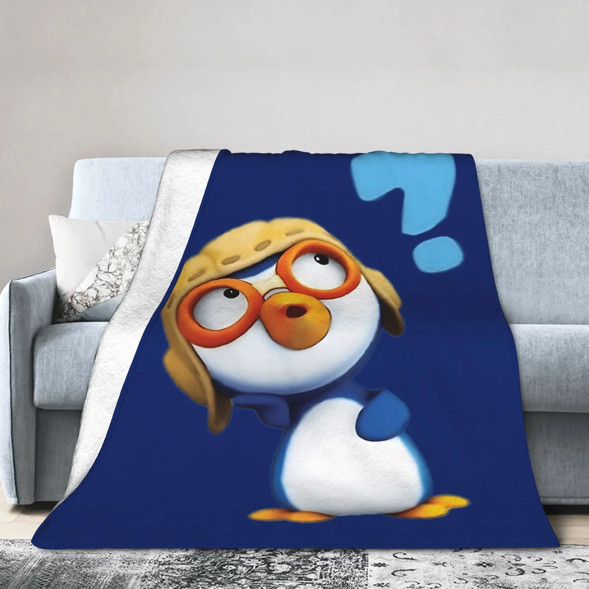 Pororos Cartoon  Blanket Coral Fleece Plush Textile Decor Breathable Super Warm Throw Blankets for Bedding Outdoor Rug Piece