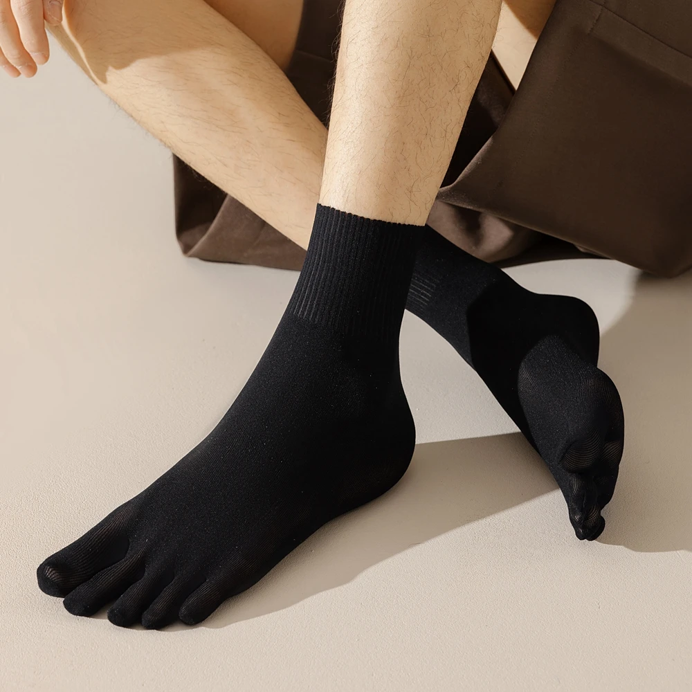 5 Pairs Velvet Five Finger Socks Men Thin Summer Toe Socks Middle Tube Sports Socks with Separate Fingers High Quality