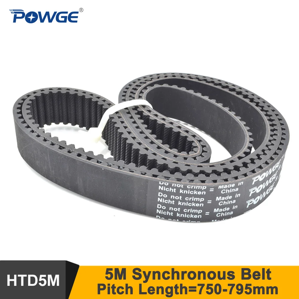 

POWGE LP=750 755 760 765 770 775 780 785 790 795 5M Synchronous Belt W=15-50mm HTD5M Closed-Loop Timing Belt 750-5M