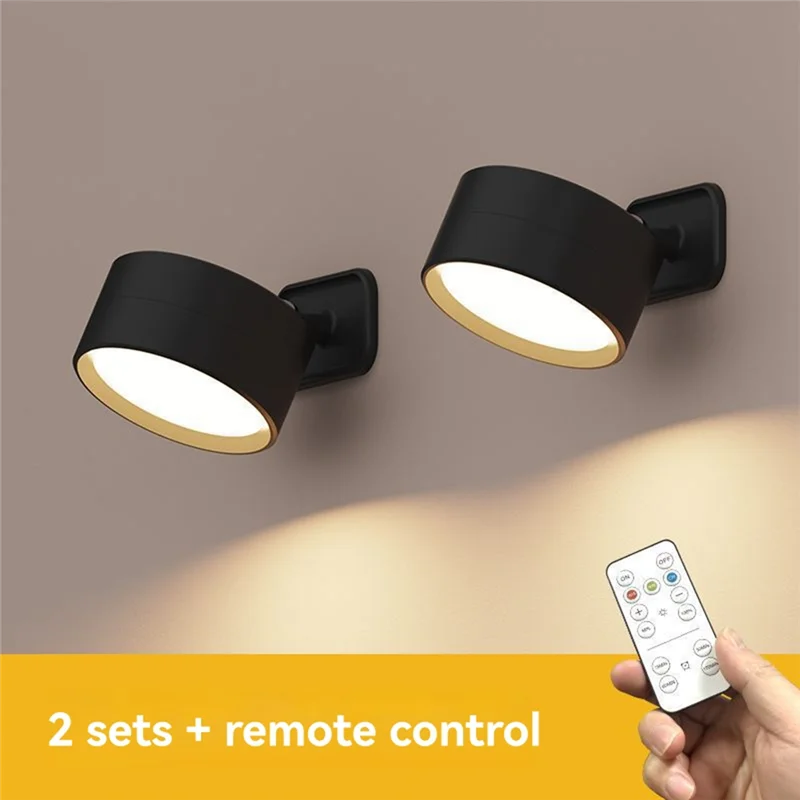 T24C Rechargeable Magnetic LED Wall Light 360° Rotation Touch Remote Control Cabinet Spotlight For Home & Office A