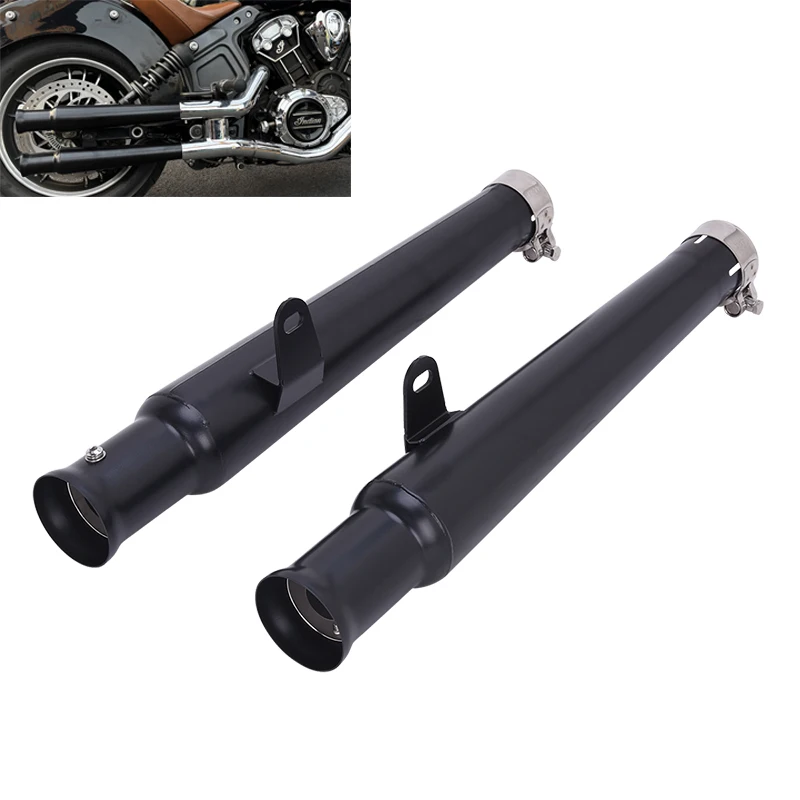 

Scout Icon For INDIAN Scout Sixty/Bobber 2015-2024 Motorcycle Exhaust Link Pipe Slip On Black Tail Muffler Stainless Steel Tips