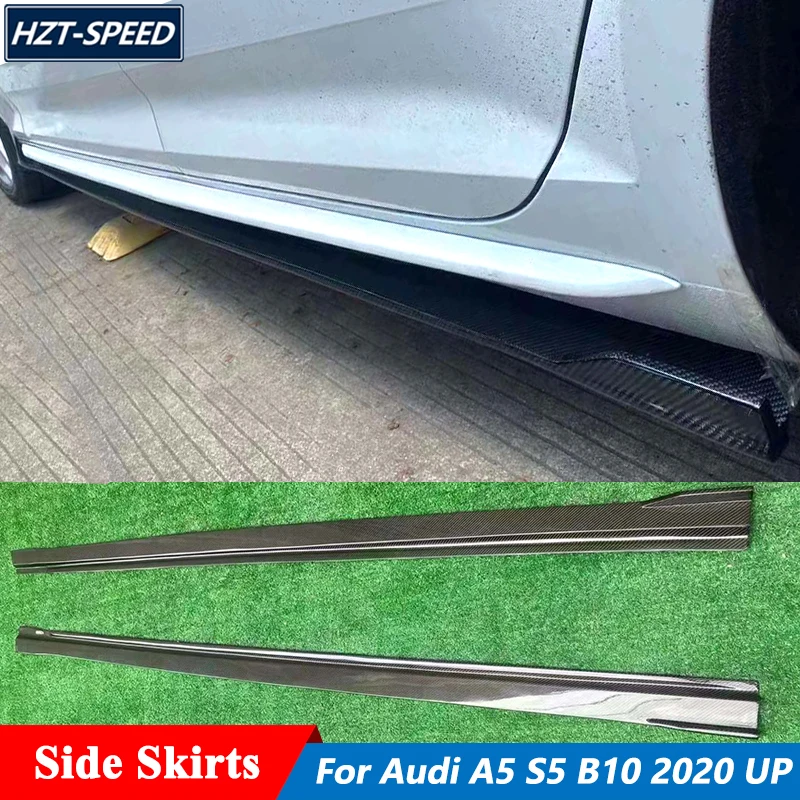 K Style Carbon Fiber Side Skirts Lip Extensions Trims For Audi A5 S5 B10 Tuning 2020 Up