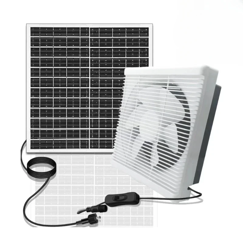 Solar Exhaust Fan Exhaust Ventilation Fan Ultra-quiet 12V Industrial Exhaust Fan Factory Greenhouse Fresh Air Hot Sale