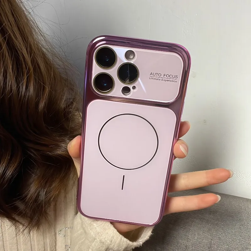 

HOCE Защита объектива с большим окном для Magsafe Магнитный чехол для iPhone 17 16 15 14 13 Pro Max Покрытие Противоударный защитный чехол