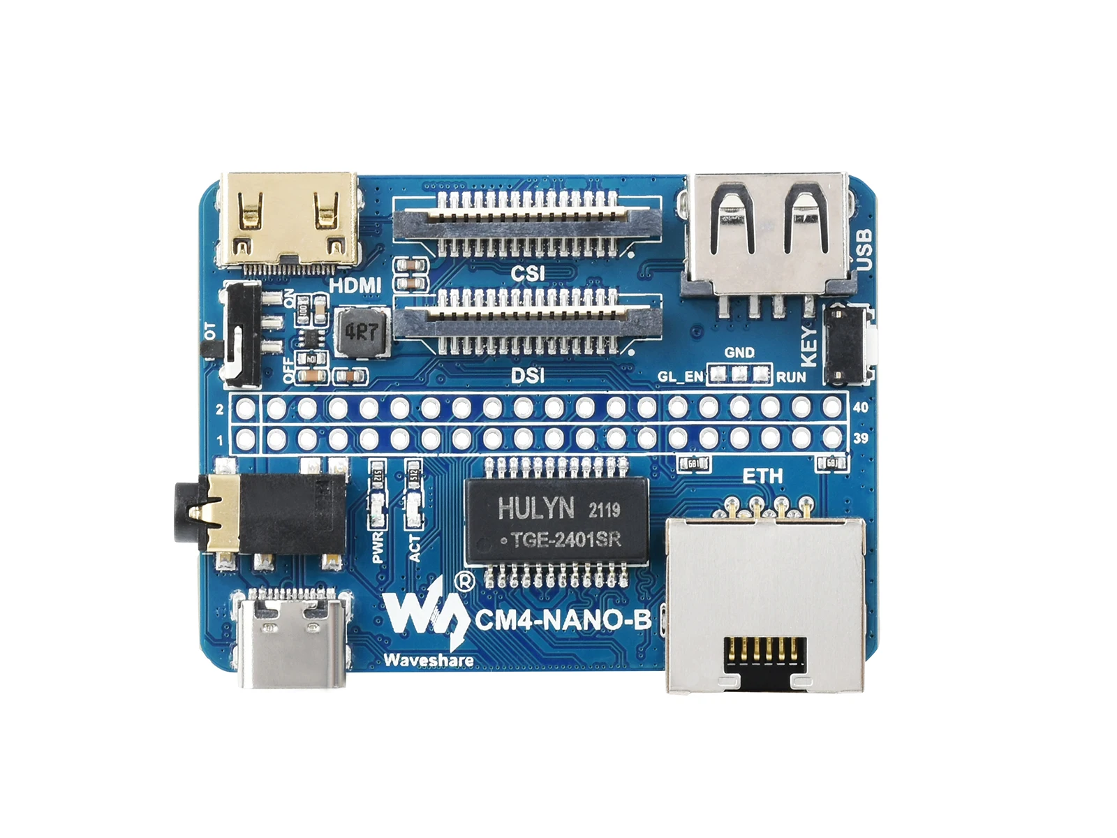 Raspberry Pi CM4-NANO-B Carrier Board - Compact 56x41mm, Gigabit Ethernet, HDMI 4K, MIPI DSI/CSI, GPIO for Embedded & Vision Pro