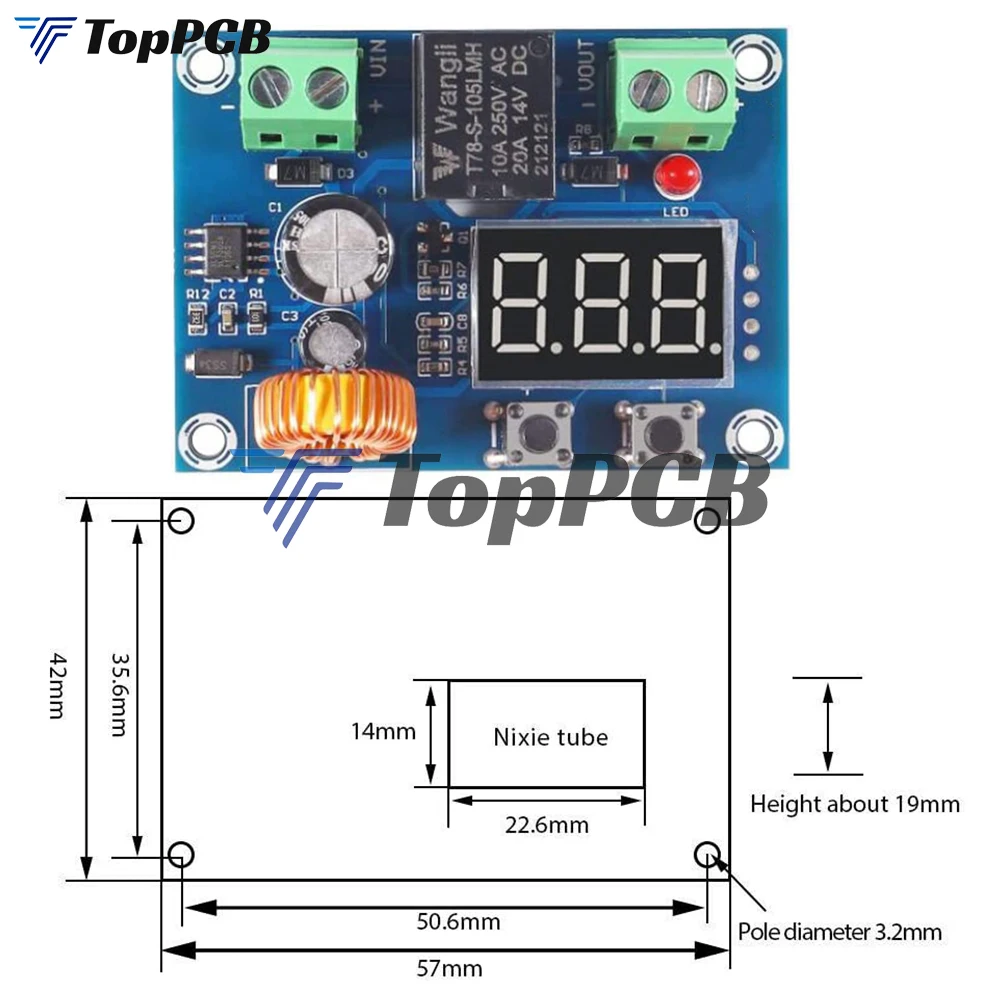 DC 12-36V Lithium Battery Undervoltage Protection Board Low Voltage Over-Discharge Auto Disconnect Cut Off Power LED Display