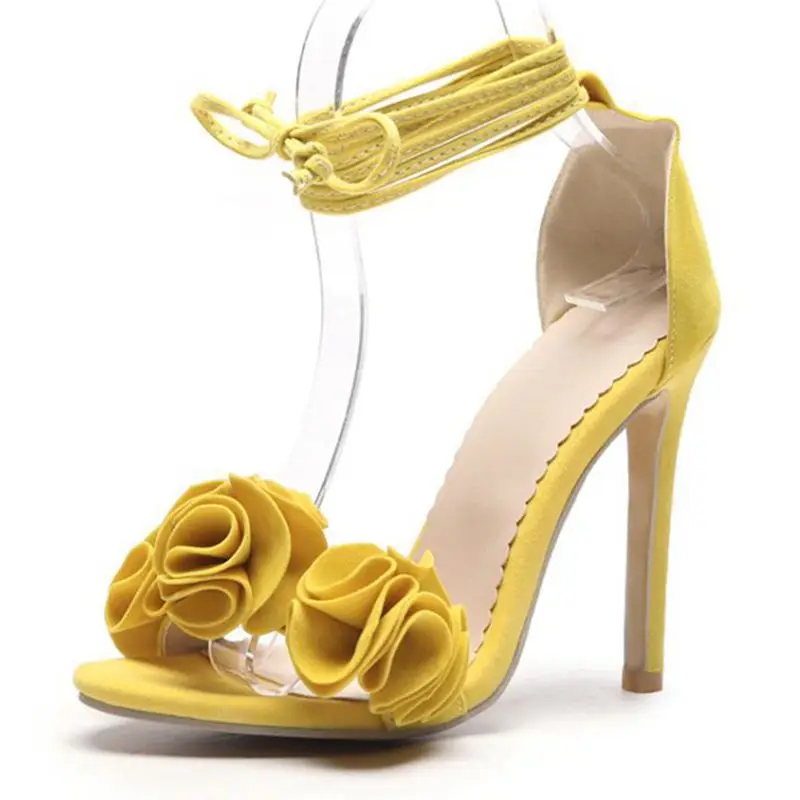 صنادل نسائية BLXQPYT بكعب عالٍ رفيع مثير على شكل زهور وكاحل متقاطع مقاس كبير جدًا 52 فستان أحذية لحفلات الزفاف 81-2 #2