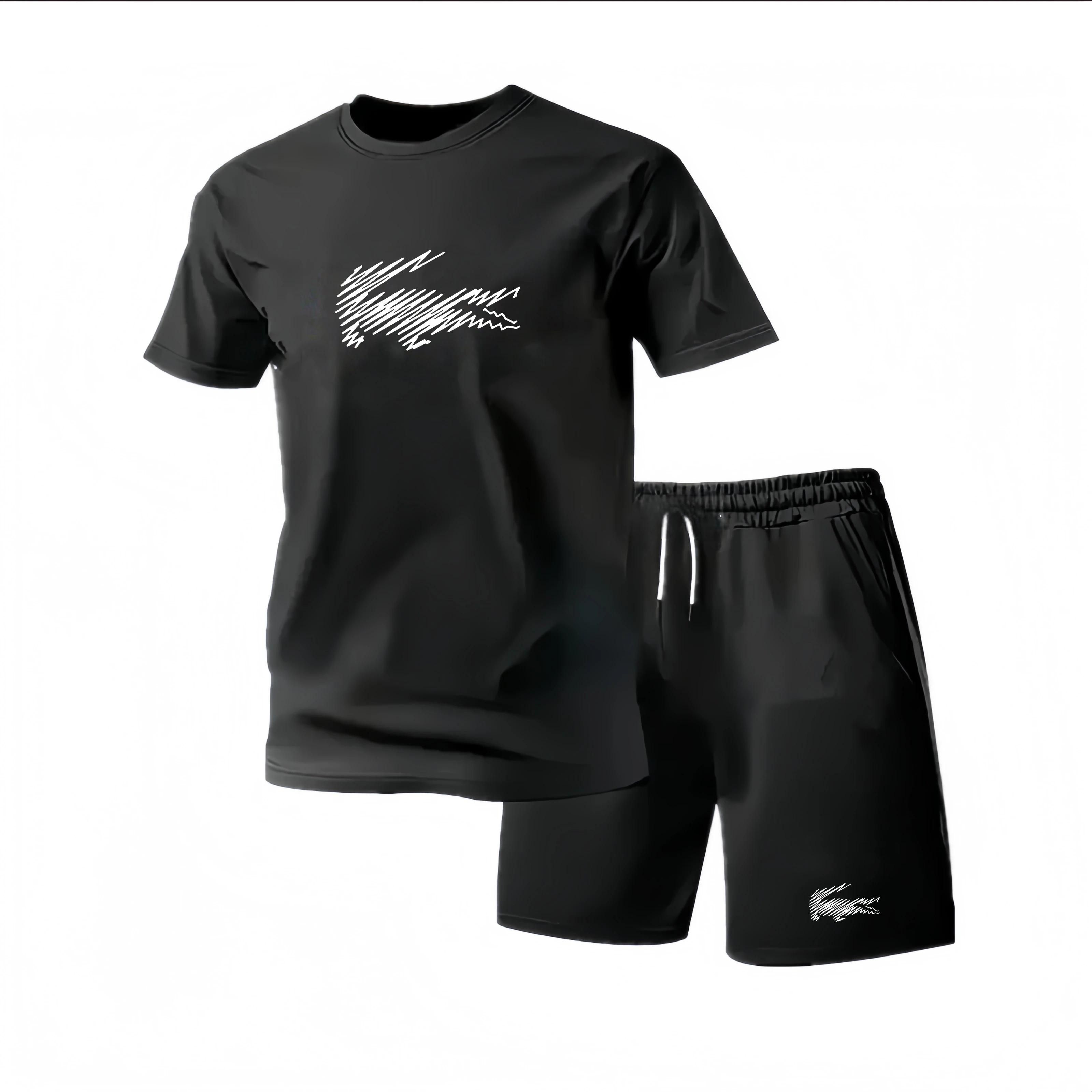 Men's two-piece sportswear short sleeved T-shirt and pants set running fitness 2026 summer big discount