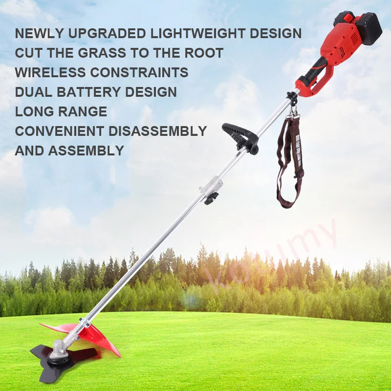 Brushless Cordless Grass Trimmer 1080W  Household Backpack Style Electric Lawn Mower Cutter Garden Tools