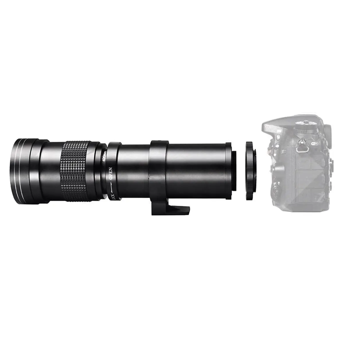 

M05K 420-800 мм супертелеобъектив с ручной фокусировкой F/8.3-16, крепление T, резьба 1/4 для DSLR/SLR камер