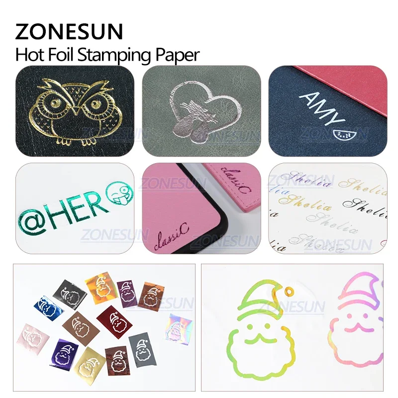 ZONESUN Hot Stamping Foil 3cm Hot Stamp Ribbon Date Coding Foil Paper Hot Embossing Foil Paper Make Colorful Logo