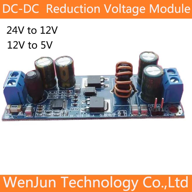 DC-DC Reduction Voltage Module 24V to 12V 12V to 5V 10A onboard/LED/industrial control power supply