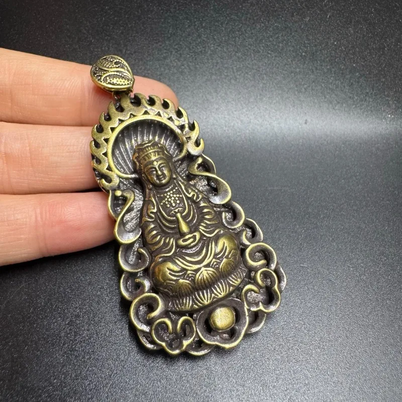 Brass Net Bottle Lotus Guanyin Small Ornament Copper Guanyin Pendant Pendant Bronze Buddha Statue Brand